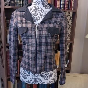 Y2K Plaid Knit Sweater M